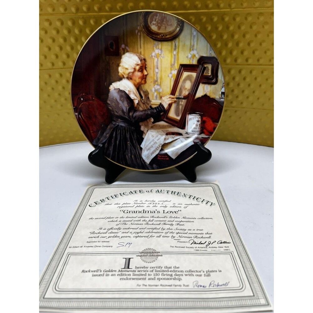 Norman Rockwell Grandma’s Love Collector Plate Grandma‎ Gift Cottagecore COA